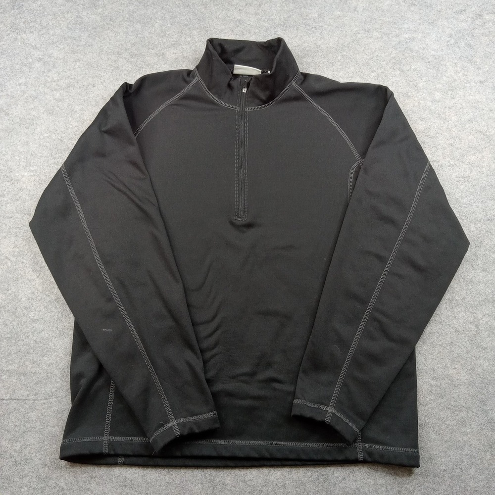 Obermeyer Pullover Mens Large Black 1/4 Zip‎ Long Sleeve Ski Base Layer Top